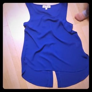Blue sheer tank top